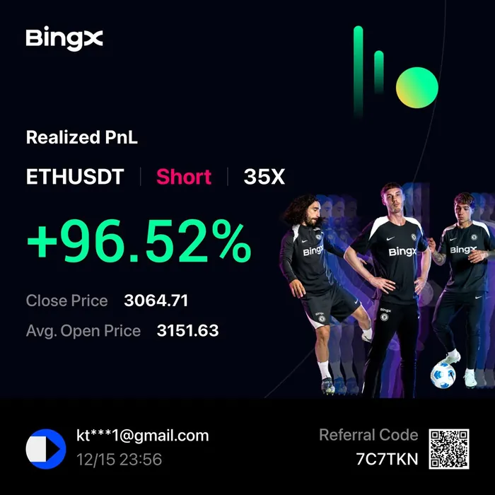 ETHUSDT 숏 포지션 실현 손익 카드